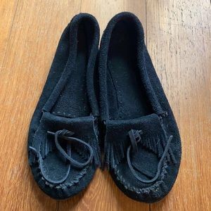 Black moccasin shoes
